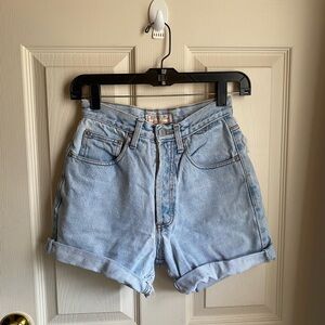 Vintage Guess Light Blue High-Rise Jean Shorts